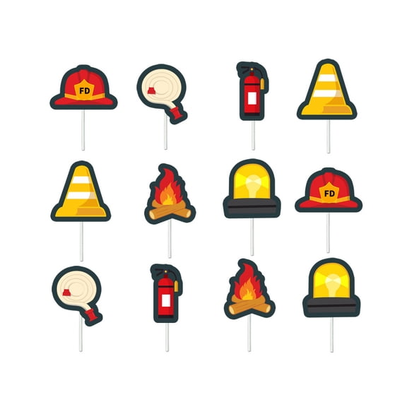 60pcs Cartoon Insert Cake Topper Birthday Party Decor (Colorful)