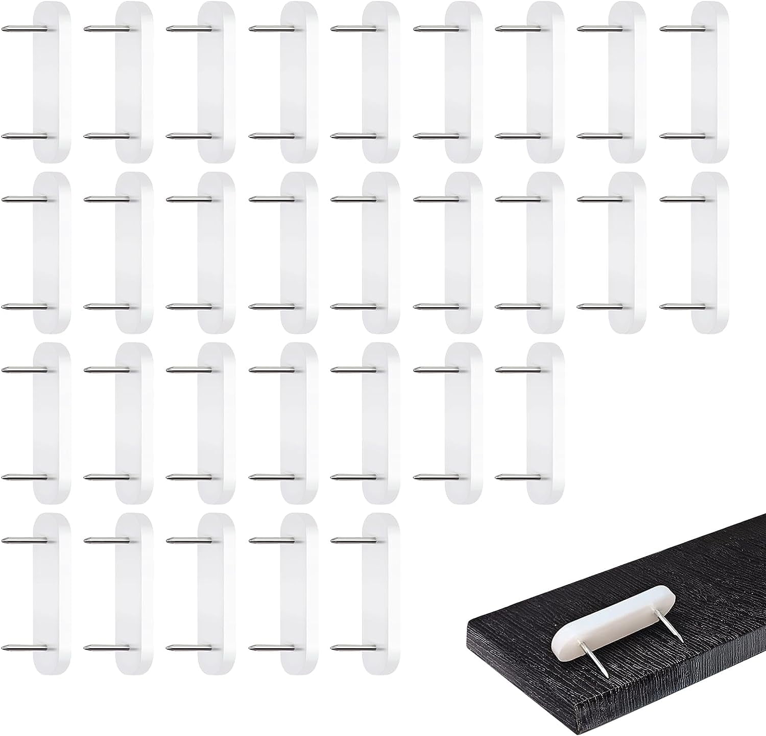 60pcs Clear Heads Twisting Practical Dust Ruffle Bed Skirt Fixing Pin