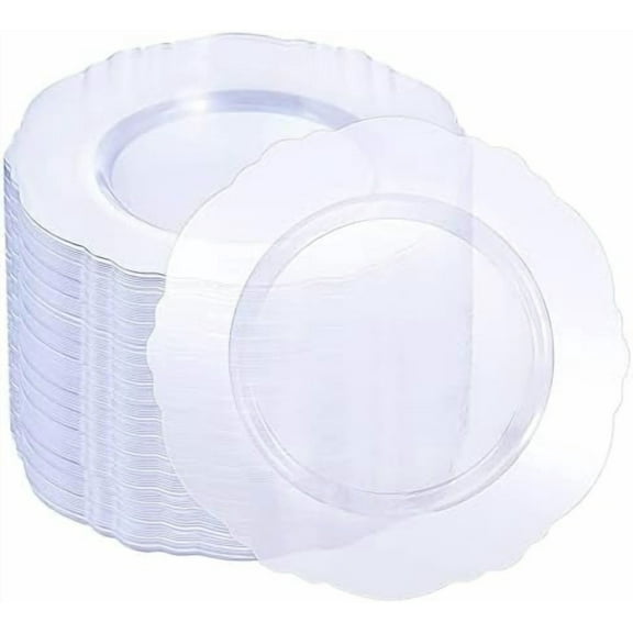 60pcs Clear Plastic Dessert Plates Disposable -7.5inch Small Disposable Clear Cake/Appetizer/Dessert Plastic Plates for Wedding, Party