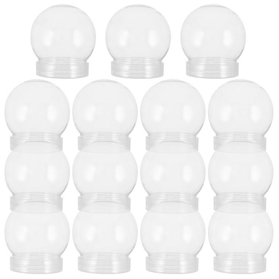 60pcs Clear Plastic Snow Globes with Lids Screw Off Cap, DIY Water Globe Craft Kit Christmas Home Decoration