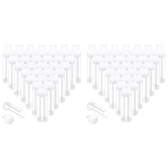 60pcs Clear Tube Bead Containers, Plastic Storage Tubes with Caps Organizers Bottle Container Set for Beads, Bath Salt