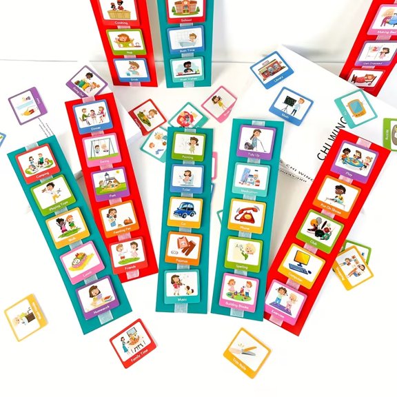 60pcs Color-Coded Visual Schedule Cards for Kids - Daily Routine Planner & Activity Chart for Special Needs