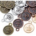 thumbnail image 1 of 60pcs Crown Pendant Charm Alloy Round Crown Charms Beads King Charms Craft Supplies for DIY Necklace Bracelets Jewelry Pendant Making,4 Colors, 1 of 7