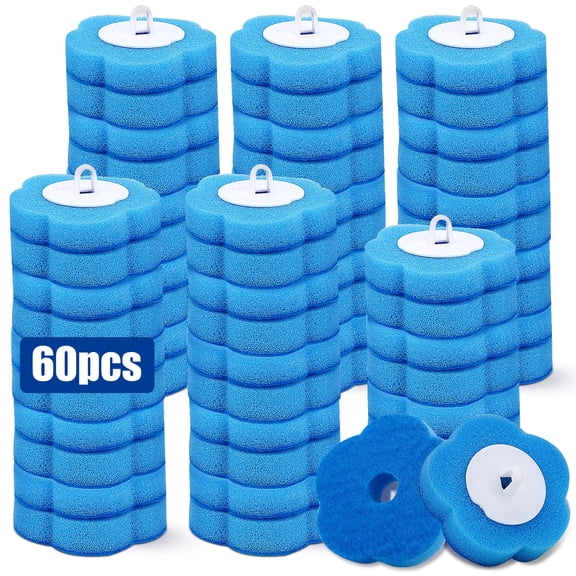60pcs Disposable Toilet Brush Heads, EEEkit Toilet Bowl Wand Refills, Toilet Cleaner Refill Pads for Toilet and Bathroom Cleaning