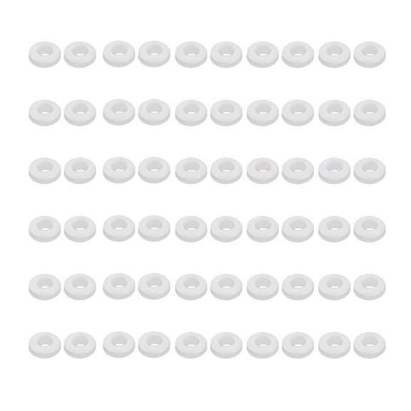 60pcs Double Side Rubber Grommet Eyelet Ring Wire Gasket White 8mm Inner Dia