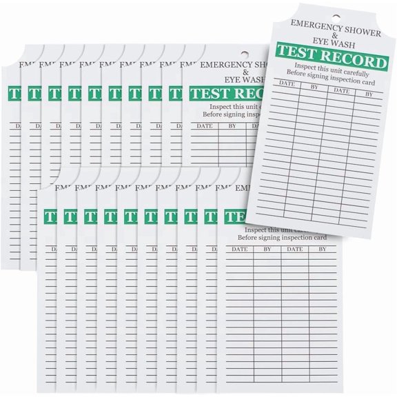 60pcs Double Sided Paper Daily Inspection Safety Record Label Tags with Hanging Hole Rectangle White 14.1x8x0.2cm