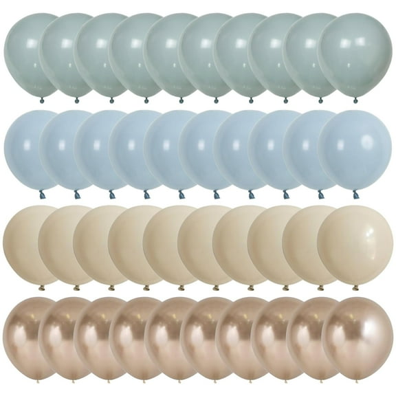 60pcs Dusty Blue Balloons 12inch with Sand White Metallic Gold Dusty Pastel Blue Balloons for Wedding Gender Reveal Baby Bridal Shower Birthday Party Decorations