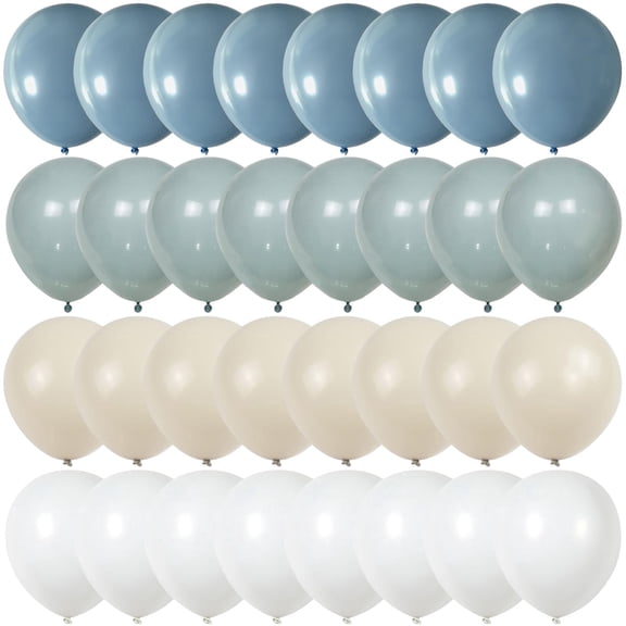60pcs Dusty Blue Balloons 12inch with Sand White Blue and White Balloons for Wedding Gender Reveal Baby Bridal Shower Birthday Party Decorations