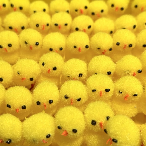 60pcs Easter Chick Figurines – Bulk Mini Yellow Chick Decorations for Baskets, Egg Hunts, Cupcake Toppers, Crafts, School Parties & Spring Holiday Decor