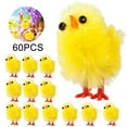thumbnail image 1 of 60pcs Easter Mini Chicks Chenille Easter Chicken Decorations Cartoon Fluffy Plush Farm Chicken Figures Kids DIY Easter Easter Basket Stuffers Party Favors, 1 of 7