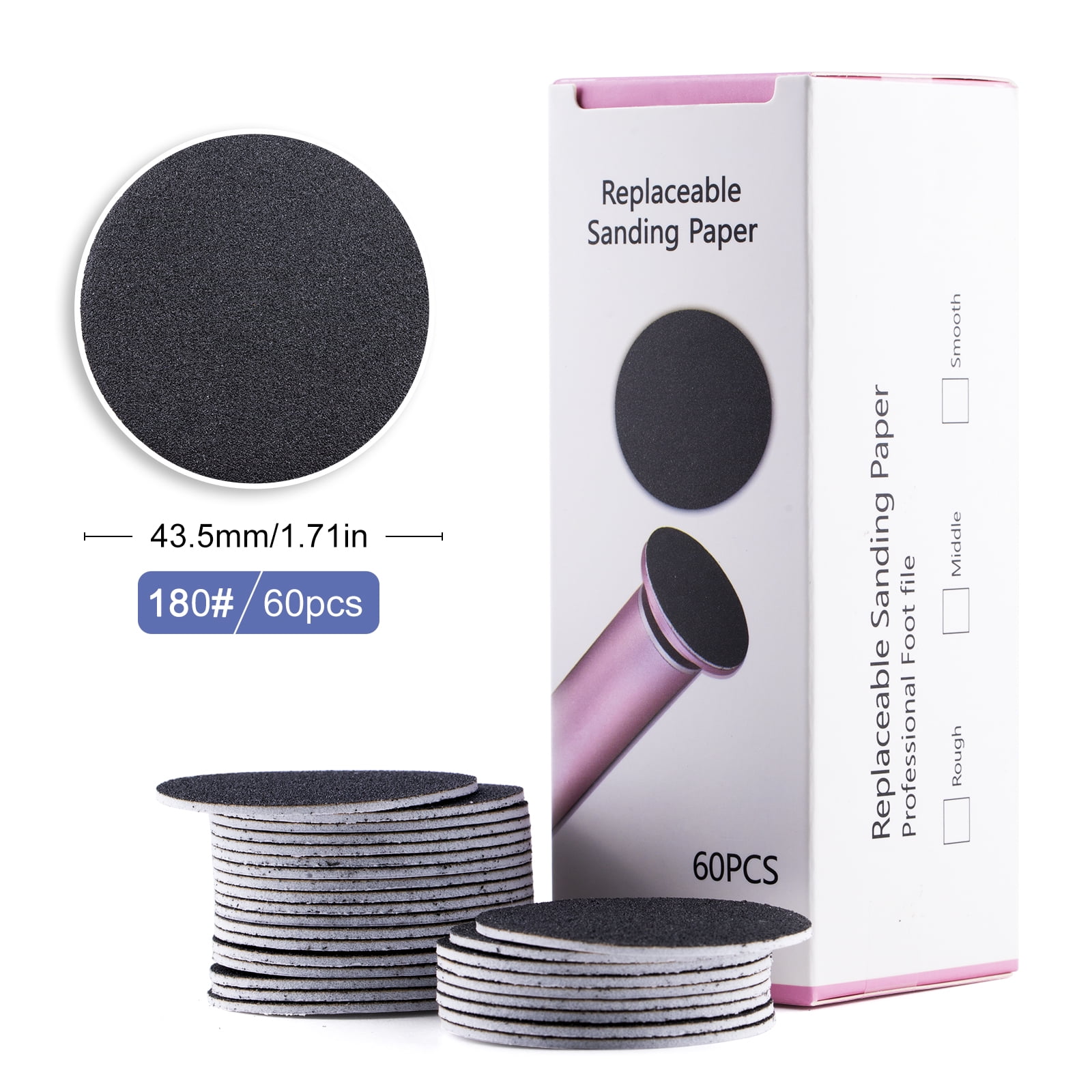 60pcs Electric Foot Sandpaper Pedicure Disc Sandpaper for Feet Replaceable Saw Files to Remove