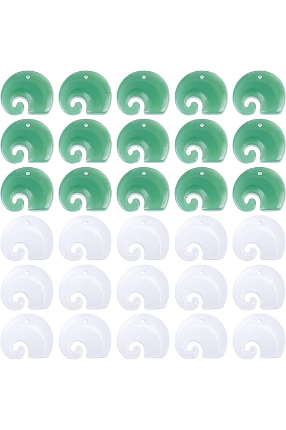 60pcs Elephant Stone Charms Elephant Trunk Imitation Jade Pendants Auspicious Glass Jewelry for Women Men Fashion Good Luck Friendship Necklace Bracelet Earring Jewelry Making 2 Color