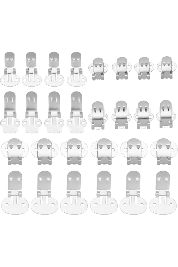 60pcs Flat Blank Shoe Clips 3 Style Iron Shoe Clips Silver Shoe Clamps Industrial Blank Shoe Clips Flat Blank Clips Shoe Supplies for DIY Crafts Decoration Project Shoes Decoration