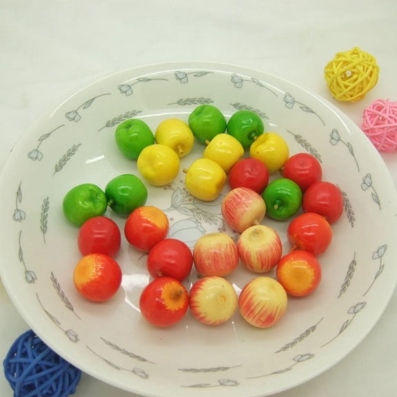 60pcs Foam Fruit Artificial Mini Apples Fake Apples Home Kitchen Photography Party Decoration