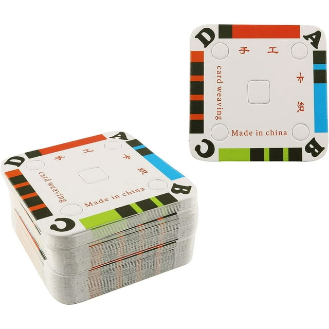 60pcs Four Hole Square Weaving Card 50x50mm Tablet Weaving Cards for