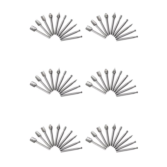 60pcs HSS Rotary Cutting Burr Set Grinder Bit 1/8 Inch (3mm) Shank Woodworking Carving Tools