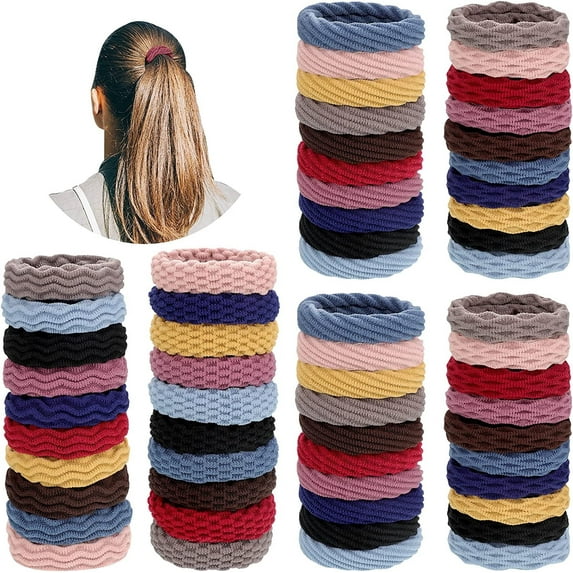 60pcs Hair Ties for Thick Hair,Bexikou Cotton Hair Bands for Women,Thick Hair Ties Ponytail Holders,Hair Bands for Thick Heavy or Curly Hair