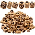 thumbnail image 1 of 60pcs Imitation Wood Beads Dreadlocks Resin Hair Tube Beads Hollow Out Tube Beads Accessories with Big Hole for Hair Braiding Decoration Crafts, 1 of 7