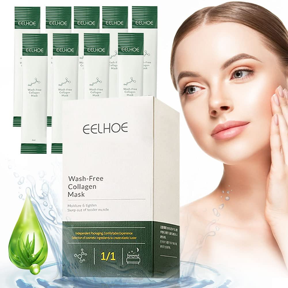 60pcs Korean Collagen Firming Facial Mask, Wash Free Moisturizing