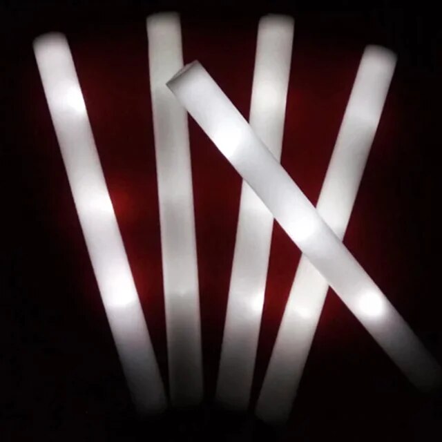 60pcs LED Foam Glow Sticks Flashing Glow Batons Cheer Tube Glow in The