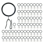 60pcs Metal Curtain Rings and Pin Hooks for Secure Curtain Hanging of Drapes in Various Setting