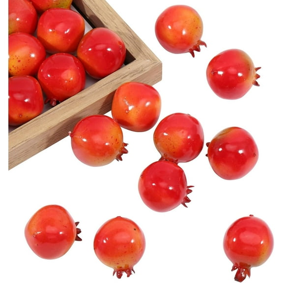 60pcs Mini Artificial Pomegranate Realistic Lifelike Artificial Simulation Pomegranate Ornament for House Home Kitchen Table Decoration 1.4x1.1inch