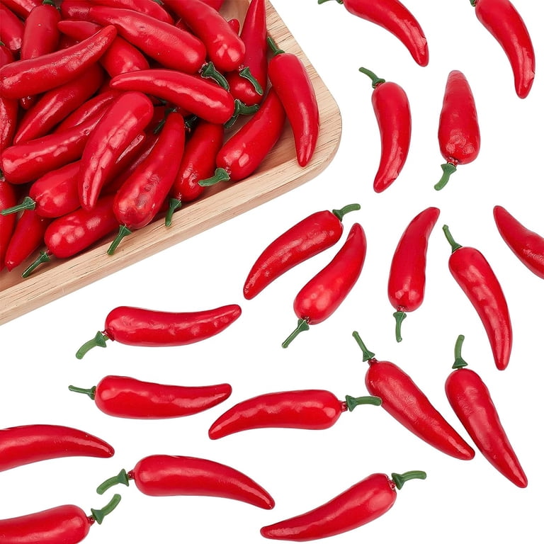 60pcs Mini Fake Hot Chili Peppers Simulation Artificial Lifelike