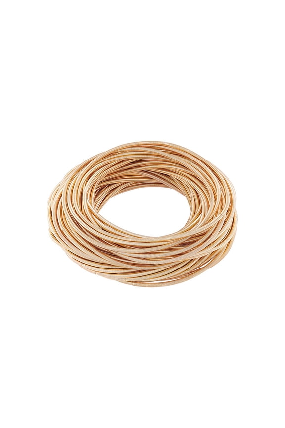 60pcs Minimalist Steel Spring Chain Stretch Bracelets 58.5mm Guitar String Coil Bracelets Gold String Bracelets for DIY