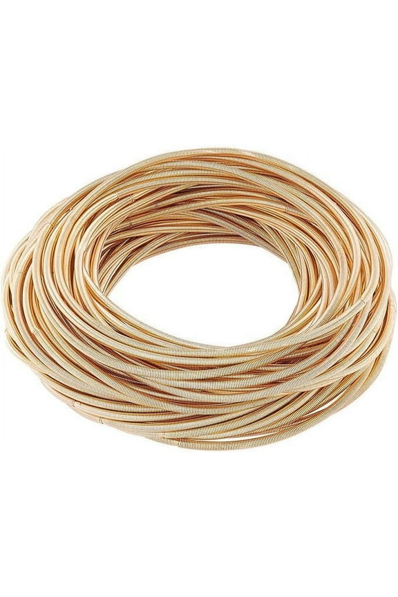 60pcs Minimalist Steel Spring Chain Stretch Bracelets 58.5mm Guitar String Coil Bracelets Gold String Bracelets
