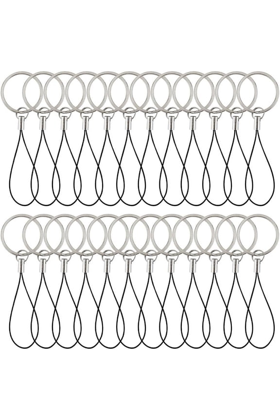 60pcs Nylon Phone Charm Strap Keychain String Split Ring Cords Short Hand Wrist Lanyards Anti-Lost Cellphone Case Chain Straps for Mobile Phone USB Drive Keys DIY Decorations