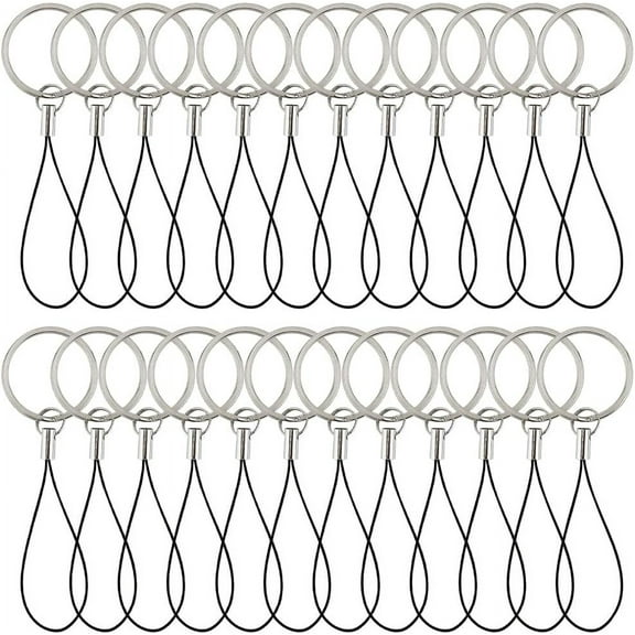 60pcs Nylon Phone Charm Strap Keychain String Split Ring Cords Short Hand Wrist Lanyards Anti-Lost Cellphone Case Chain Straps