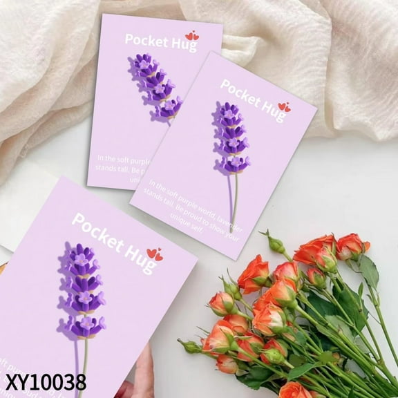 60pcs Pocket Hug Flower Deco for Lucky Gifts for Family and Friends,Pocket Hug Cards Emotional Support, Suitable for Desks, Car Dashboards Christmas Stocking Decorations Supplies for Girls