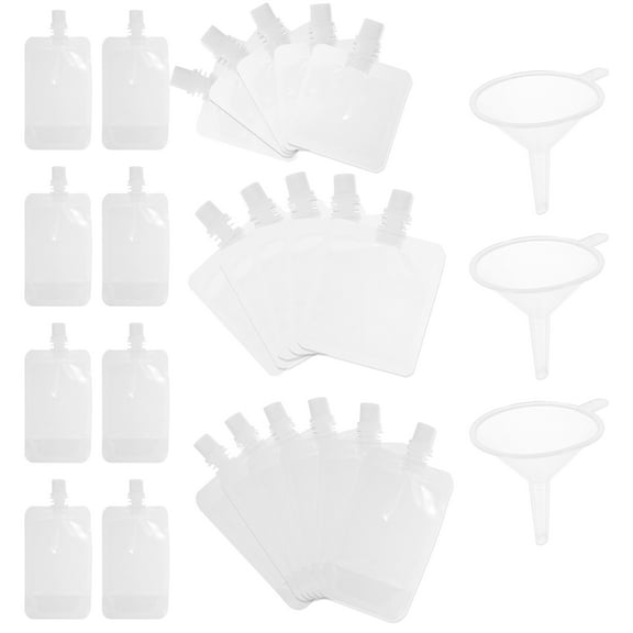 MLINS 60pcs Drink Pouch Portable Drink Bags Juice Cocktails Beverage Alcohol Storage Bags with Funnel