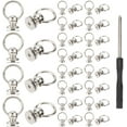 thumbnail image 1 of 60pcs Screwback Round Head Rivet with Pull Ring Studs with Screwdriver DIY Leather Craft Rivets Studs DIY, 1 of 9