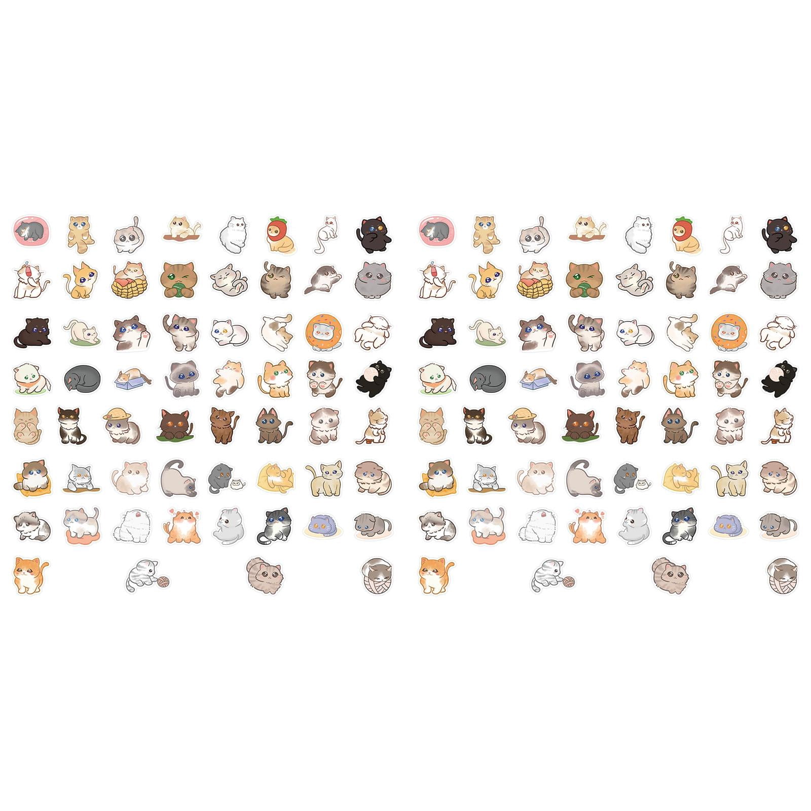 60pcs/Set Cute Cat Stickers Cartoon Animal Label Sealing Sticker for ...