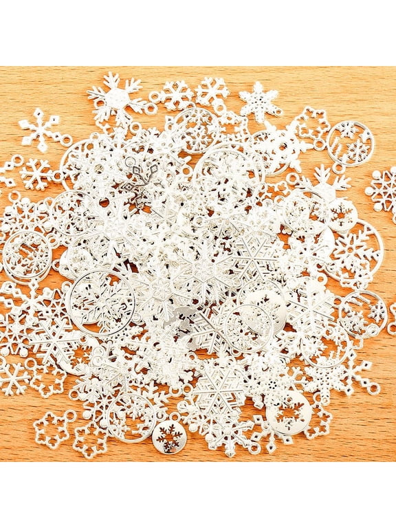 60pcs Snowflake Charms Small Snowflake Charm Christmas Favors Jewelry Making Supplies