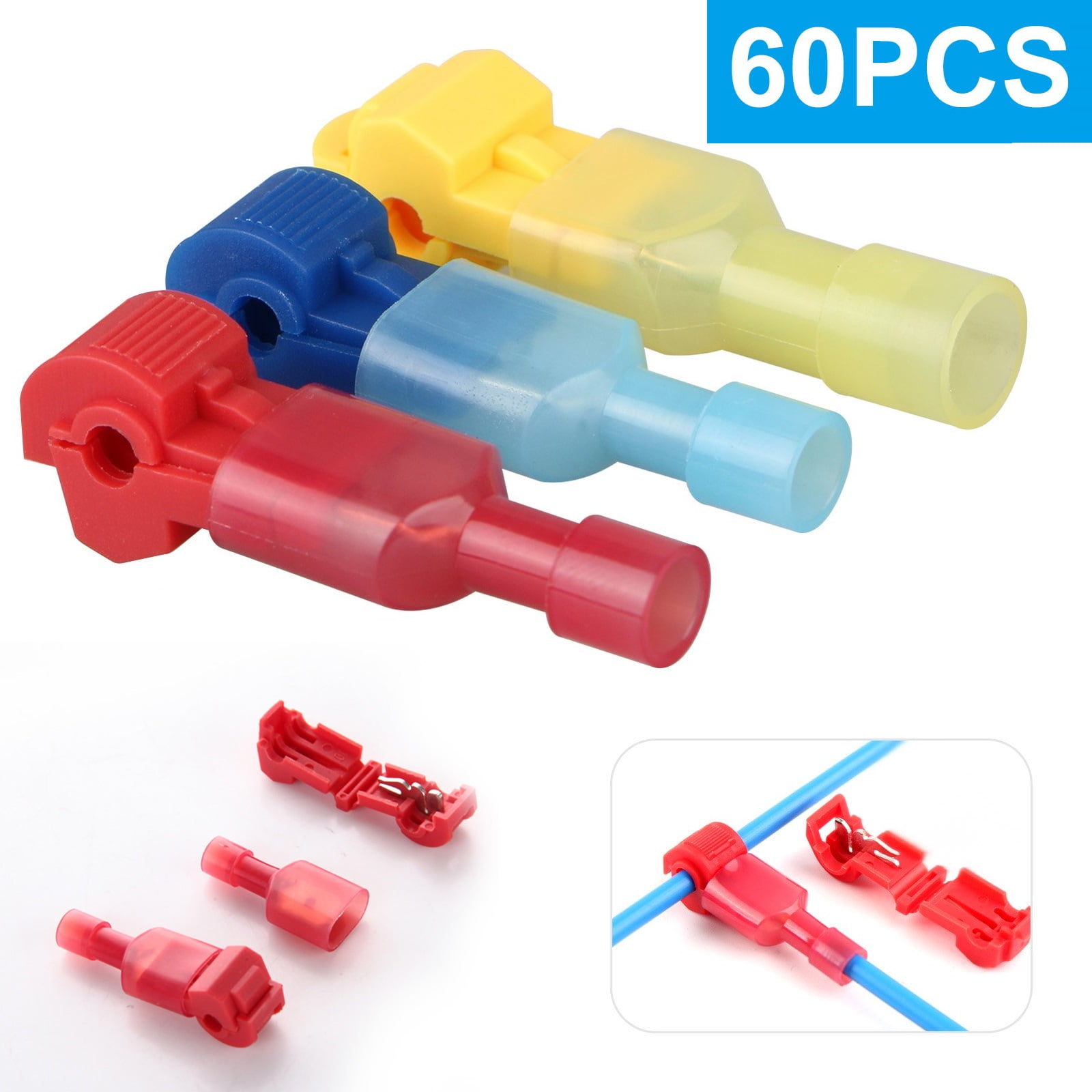 60pcs TTaps Quick Splice Wire Terminal Connectors Combo Kit, TSV Self