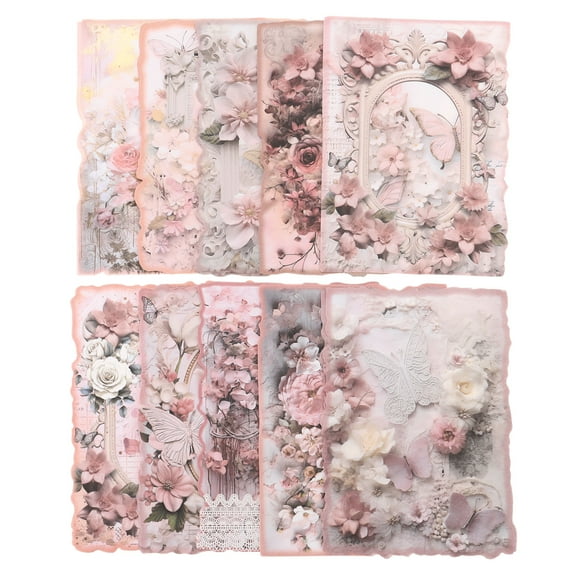 60pcs Textured Scrapbook Paper Vintage Scrapbooking Handmade Paper for Journal Craft Diary,Pink