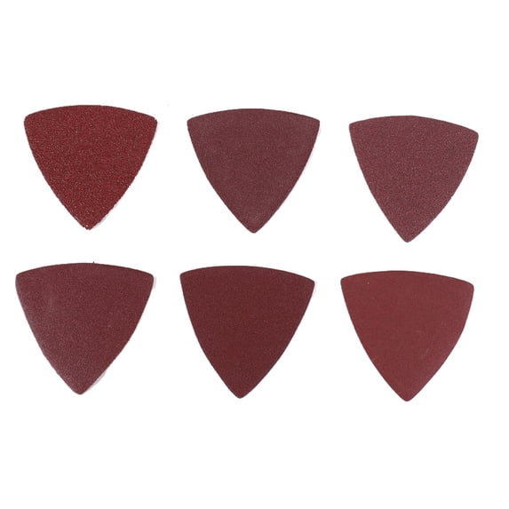60pcs Triangular Hook and Loop Triangle-Sandpaper, Fit 3-1/8 Inch Oscillating Multi Tool Sanding Pad, Assorted 40 60 80 100 120 240 Grits