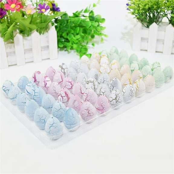60pcs White Hatching Dinosaur Eggs - Water Crack Easter Eggs with Assorted Colors, Fun Hunting Game Party Favors, Perfect Easter Toys for age3+ little ones