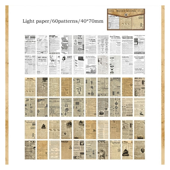 60pcs/pack Scrapbook Paper Lightweight Paper Material Paper Decoration Journal DIY Scrapbook Planner Stationery Pocket Notebook