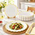 Scalloped Pearlware Rim 60plastic Plates Scalloped With Rim For Party - Walmart.com