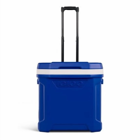 60qt Rolling Cooler - Wheels, Retractable Handle, One-Hand Opening