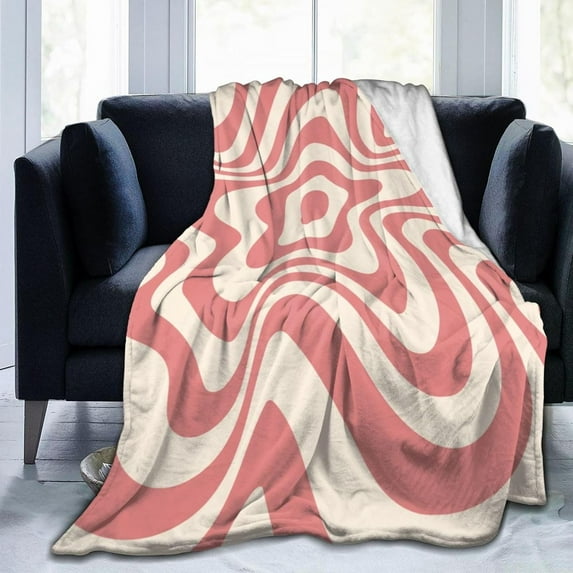 60s 70s Soft Blanket All Season Fuzzy Throw Warm Lightweight Blanket Fleece Throws Flannel Blankets for Bed Sofa Couch Travel Home Living Room Decor 50"X60"
