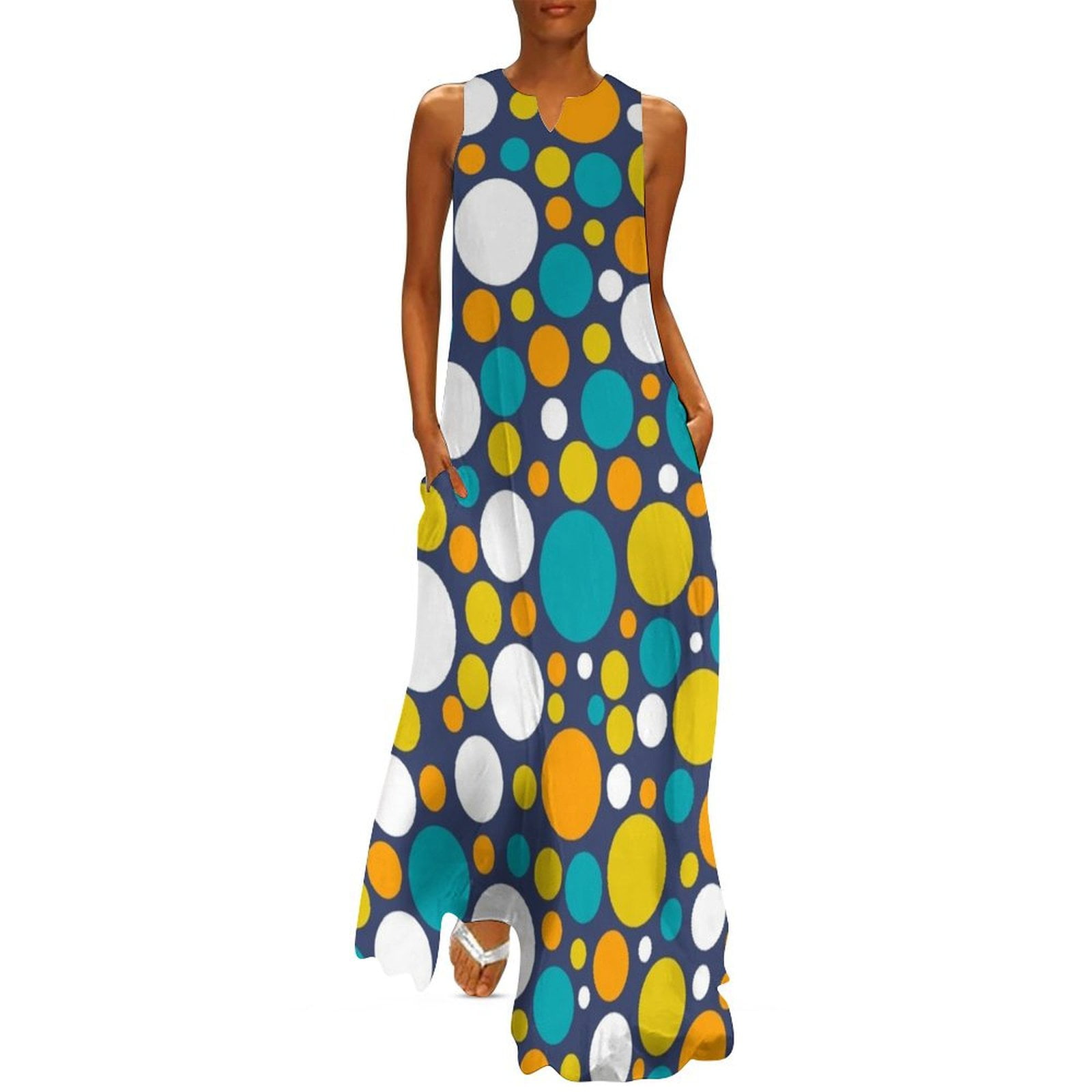 60s Color Bubbles Long Dress prom dresses evening dresses women dresses