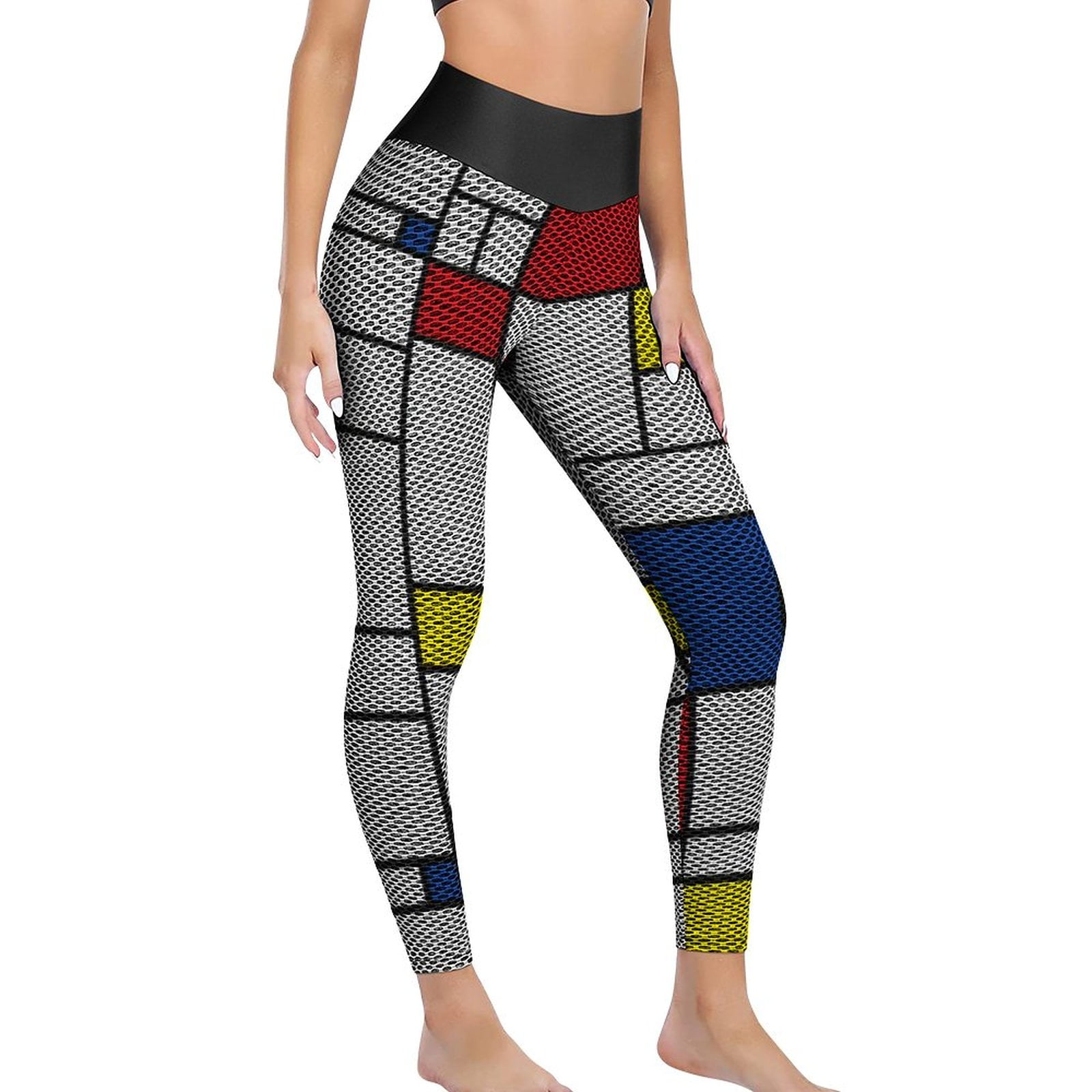 60s Retro Mod Print Leggings Geometry Pattern Running Yoga Pants Push Up Stretch Sports Tights
