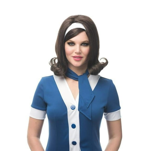 60s Womens Flip Wig, Brown