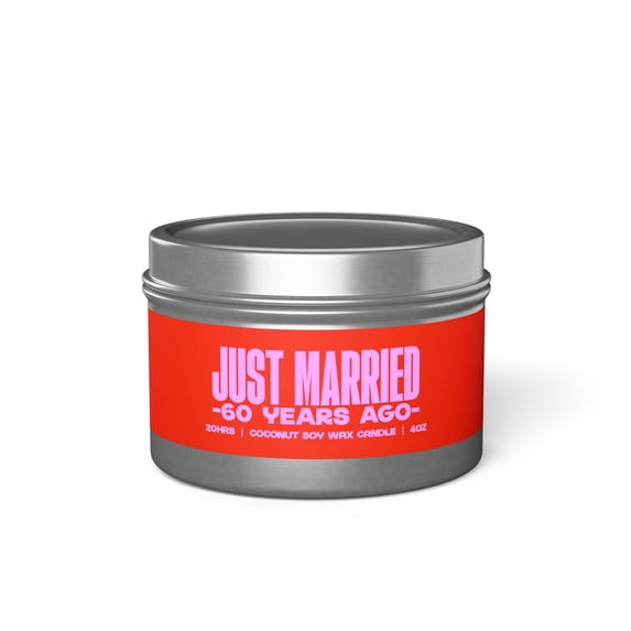 60th Anniversary 60 Years Wedding Married Tin Candle Gifts Funny Home Decor