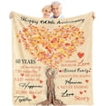 thumbnail image 1 of 60th Anniversary Blanket Gifts 60th Wedding Anniversary Blanket Gifts for Parents Grandparents Couple 60 Year Anniversary Wedding Decorations Gift Ideas Throw Blanket 60"X 50", 1 of 6