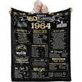 thumbnail image 1 of 60th Anniversary Blanket Gifts Gift for 60th diamond Wedding Anniversary Sixty Years of Marriage Gifts for Couple Wife Husband Dad Mom Parents Grandpa Grandma Grandparents Back in 1964 Blanket 60x50, 1 of 6